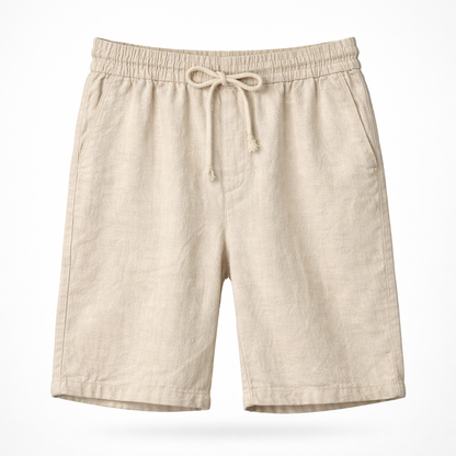 Herre Hørblandede Shorts Med Snøretalje Og Afslappet Pasform – Stilfulde Sommershorts Til Ferie, Strand, Fritid Og Hverdagsbrug