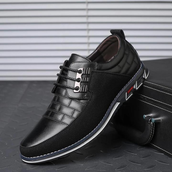 Pantofi bărbătești din piele cu detalii cu panouri și închidere cu șireturi – pantofi eleganți pentru birou, purtare zilnică, ținute business și stil smart casual