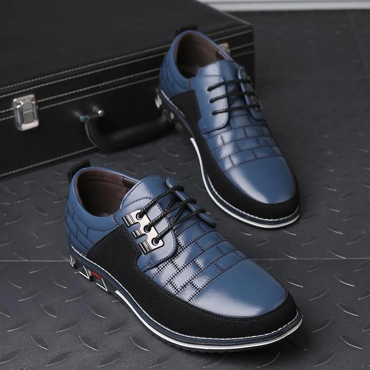 Pantofi bărbătești din piele cu detalii cu panouri și închidere cu șireturi – pantofi eleganți pentru birou, purtare zilnică, ținute business și stil smart casual