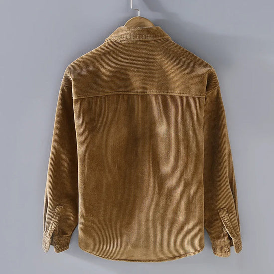 Herre Fløjlsovershirt Med Knaplukning Og Brystlommer – Varm Skjortejakke Til Lag-på-lag Styling, Efterår, Vinter Og Hverdagsbrug