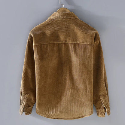 Herre Fløjlsovershirt Med Knaplukning Og Brystlommer – Varm Skjortejakke Til Lag-på-lag Styling, Efterår, Vinter Og Hverdagsbrug
