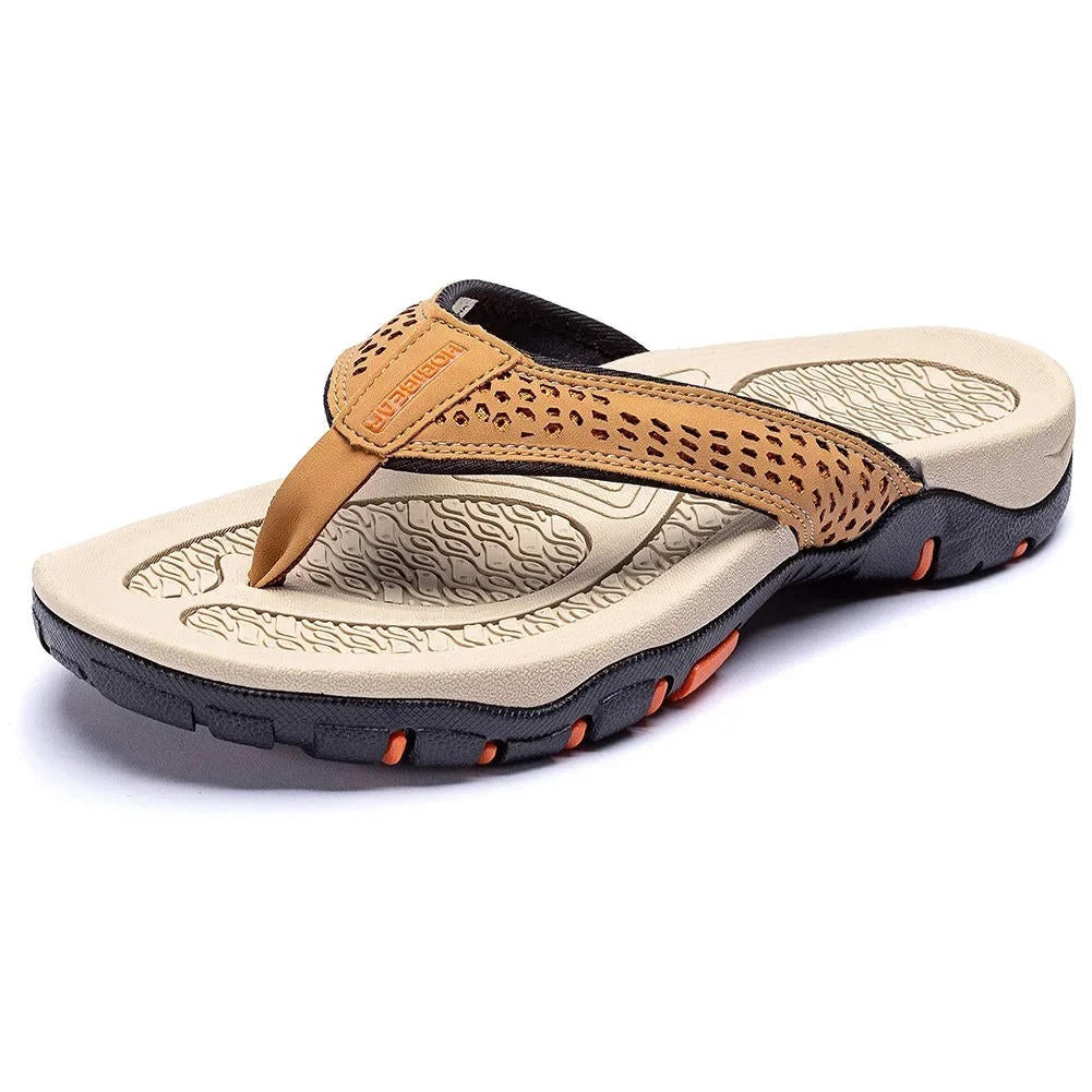 Herre Flip-flops Med Tekstureret Sål – Afslappede Sommersandaler Til Strand, Ferie, Fritid Og Udendørsbrug