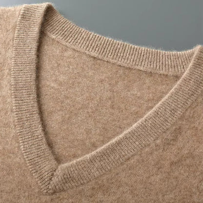 Herre Strikket V-Hals Pullover Vest Til Lag-På-Lag Stil