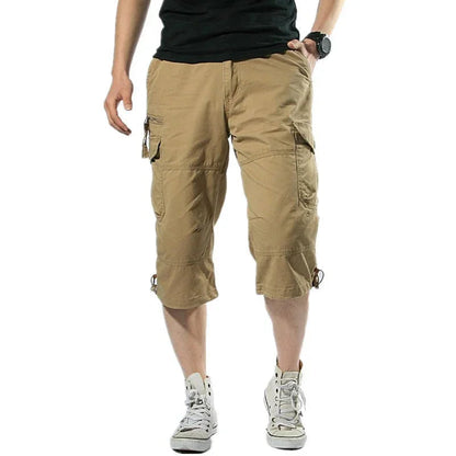 Herre Lange Cargoshorts Med Flere Lommer – Let Sommerdesign Til Rejser, Fritid, Udendørsbrug Og Hverdagsbrug