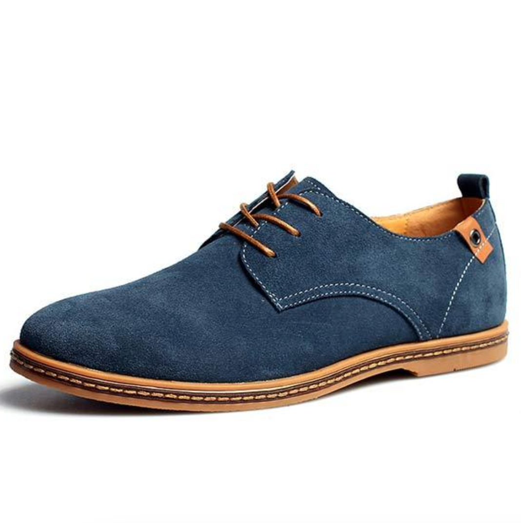 Herre Derby-sko Med Ruskindstekstur Og Snørelukning – Klassiske Sko Til Kontor, Business, Hverdagsbrug Og Smart Casual Stil