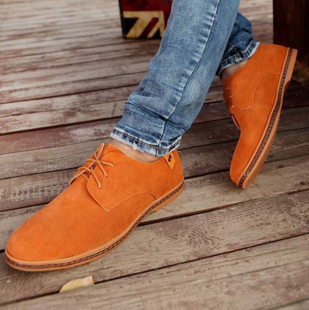 Herre Derby-sko Med Ruskindstekstur Og Snørelukning – Klassiske Sko Til Kontor, Business, Hverdagsbrug Og Smart Casual Stil