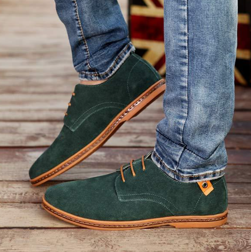 Herre Derby-sko Med Ruskindstekstur Og Snørelukning – Klassiske Sko Til Kontor, Business, Hverdagsbrug Og Smart Casual Stil