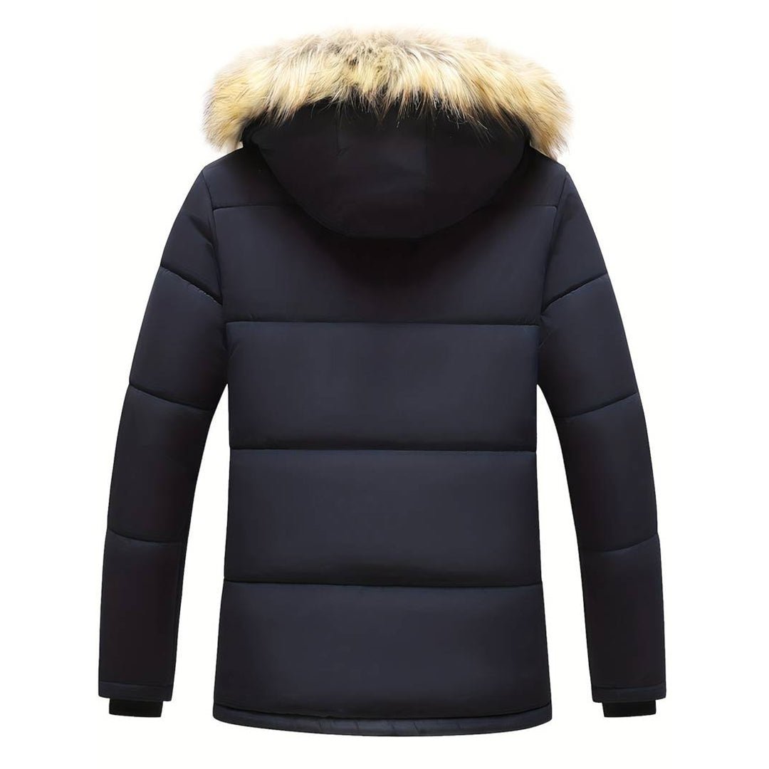 Parka de iarnă pentru bărbați, cu glugă – Îmbrăcăminte exterioară călduroasă pentru zilele reci, purtare zilnică, timpul liber și activități în aer liber