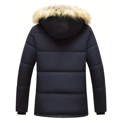 Parka de iarnă pentru bărbați, cu glugă – Îmbrăcăminte exterioară călduroasă pentru zilele reci, purtare zilnică, timpul liber și activități în aer liber