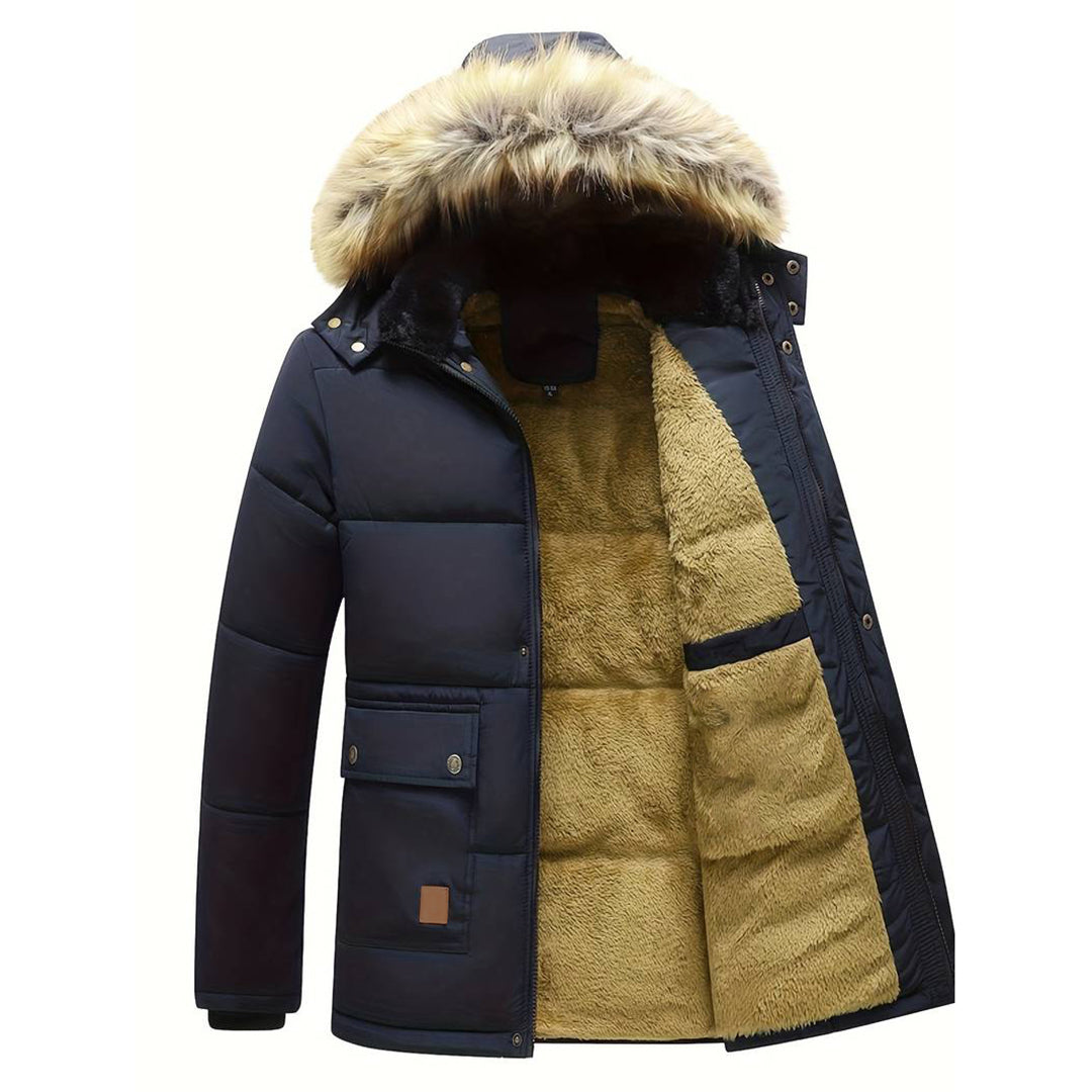 Parka de iarnă pentru bărbați, cu glugă – Îmbrăcăminte exterioară călduroasă pentru zilele reci, purtare zilnică, timpul liber și activități în aer liber
