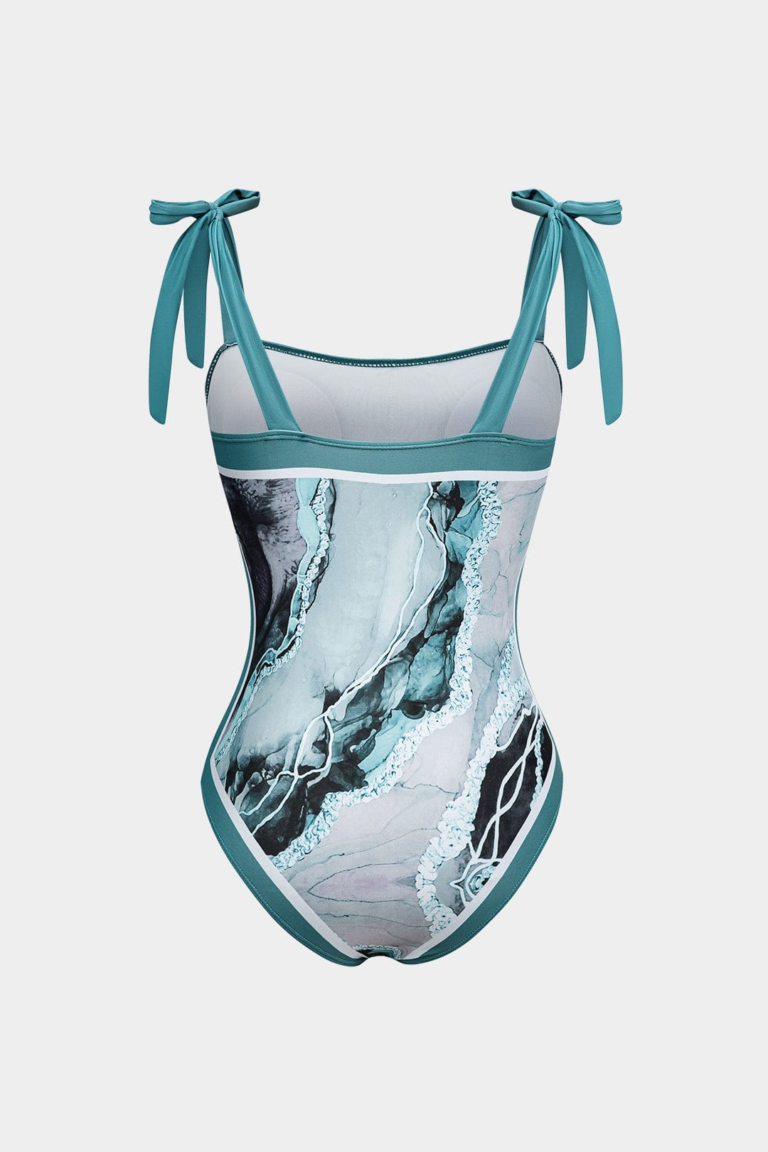 Set de costume de baie pentru femei, cu efect marmorat și pareo petrecut – ținută elegantă de plajă pentru vacanță, piscină, plajă și zile de vară