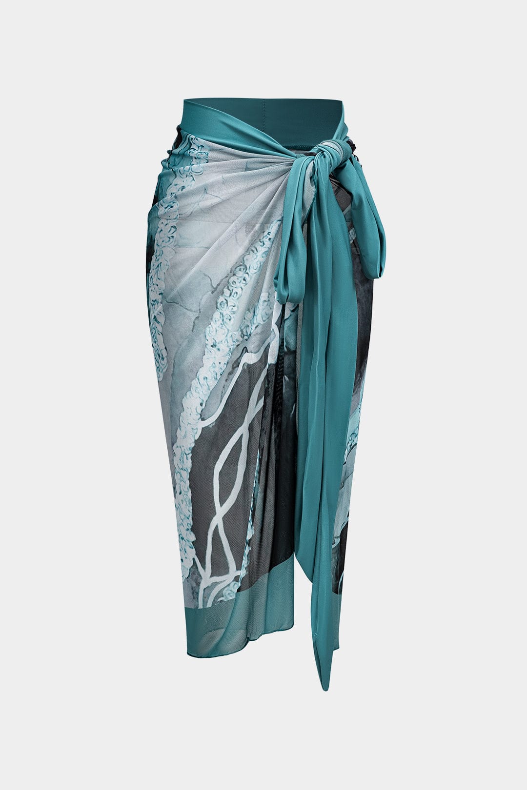 Set de costume de baie pentru femei, cu efect marmorat și pareo petrecut – ținută elegantă de plajă pentru vacanță, piscină, plajă și zile de vară