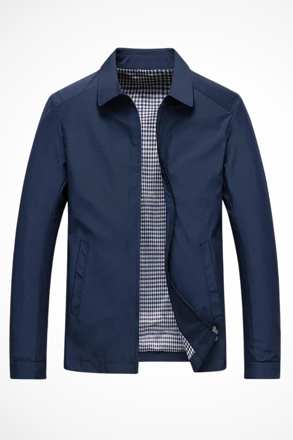 Herre Harrington-jakke Med Lynlåslukning – Klassisk Struktureret Jakke Til Hverdagsbrug, Fritid, Kontor Og Smart Casual Stil