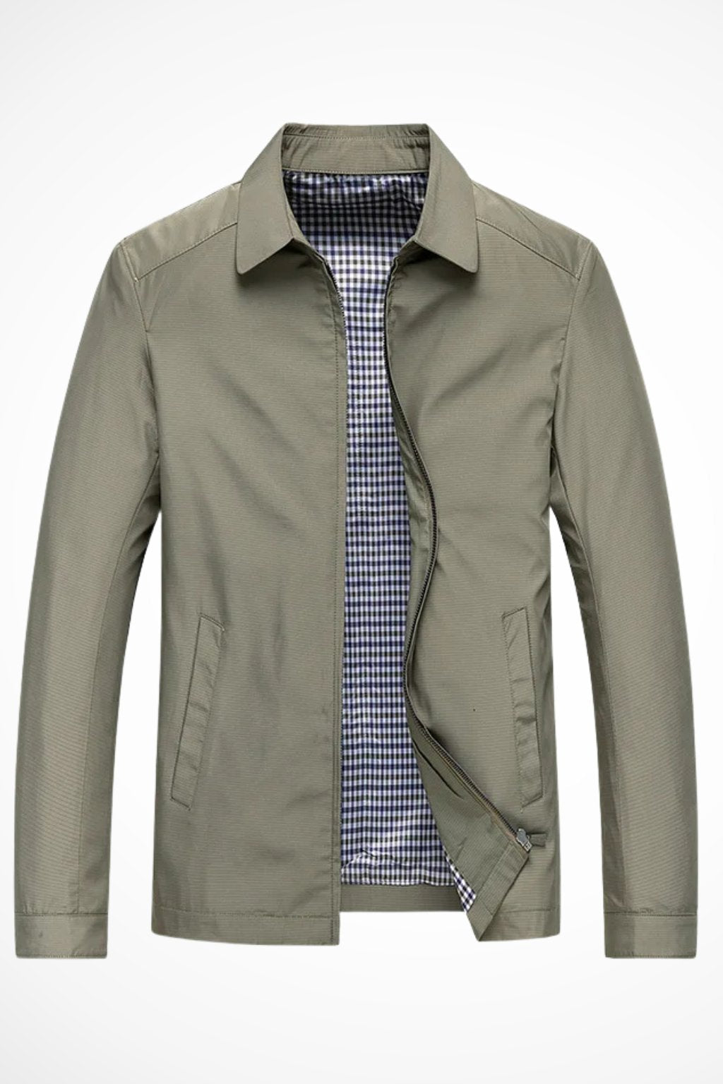Herre Harrington-jakke Med Lynlåslukning – Klassisk Struktureret Jakke Til Hverdagsbrug, Fritid, Kontor Og Smart Casual Stil