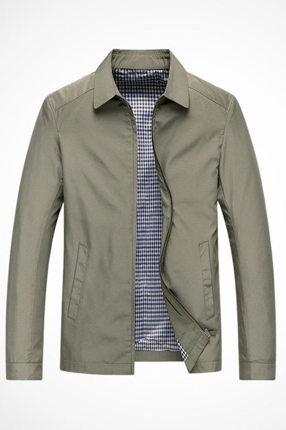 Herre Harrington-jakke Med Lynlåslukning – Klassisk Struktureret Jakke Til Hverdagsbrug, Fritid, Kontor Og Smart Casual Stil