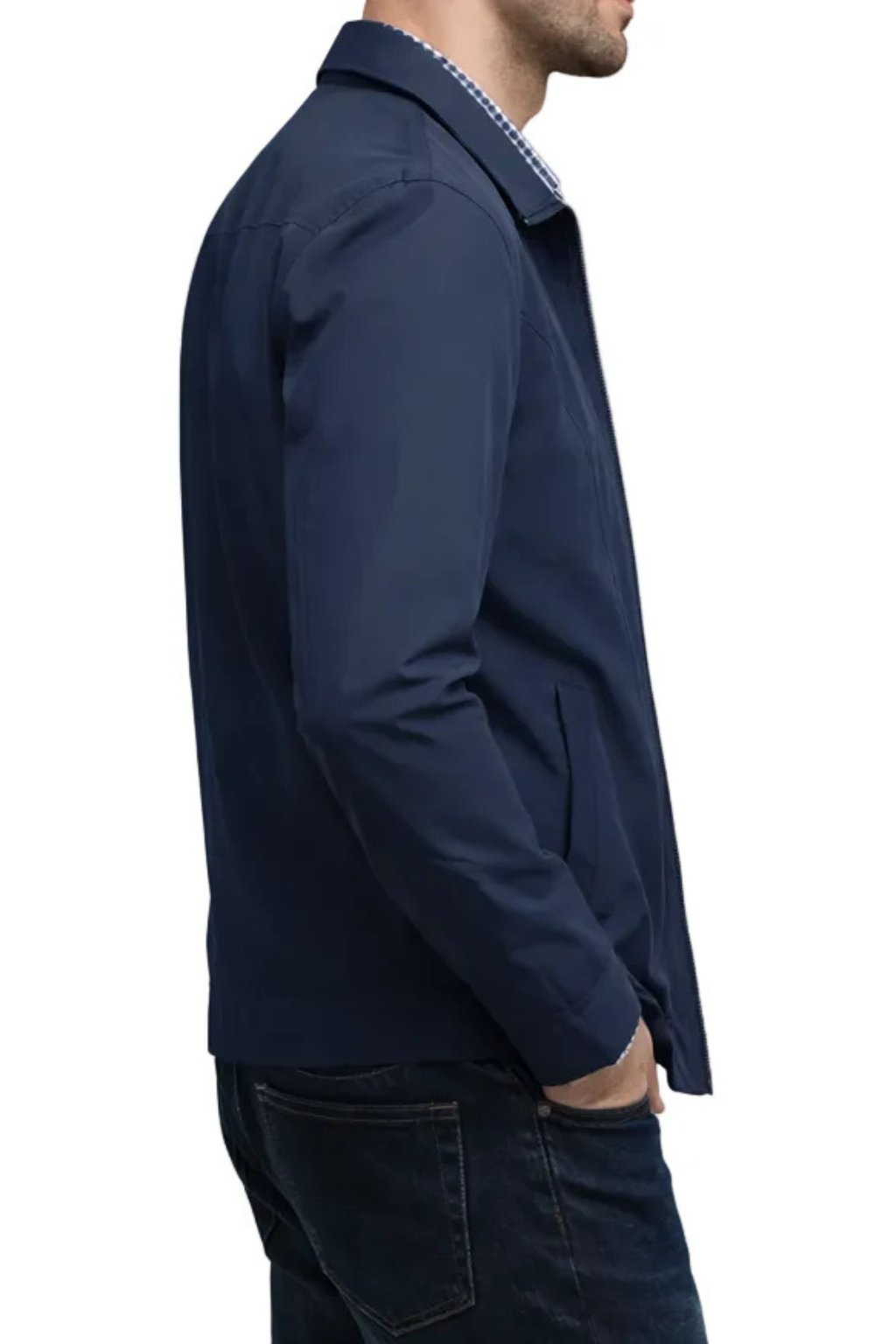 Herre Harrington-jakke Med Lynlåslukning – Klassisk Struktureret Jakke Til Hverdagsbrug, Fritid, Kontor Og Smart Casual Stil