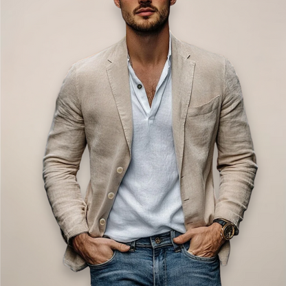 Herre Let Casual Blazer – Afslappet Smart Casual-Jakke Til Sommerarrangementer