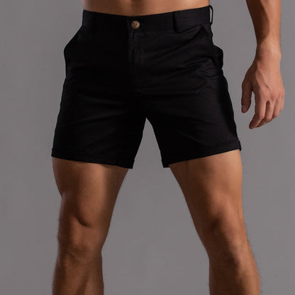 Herre Skræddersyede Chino Shorts Med Opsmøg Og Elegant Pasform