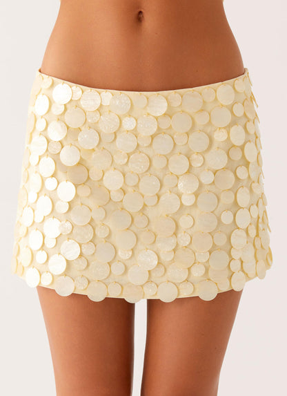 Women’s Mini Skirt with Textured Design and Decorative Details – Stylish Skirt with a Striking Look for Parties, Evening Wear, and Special Occasions