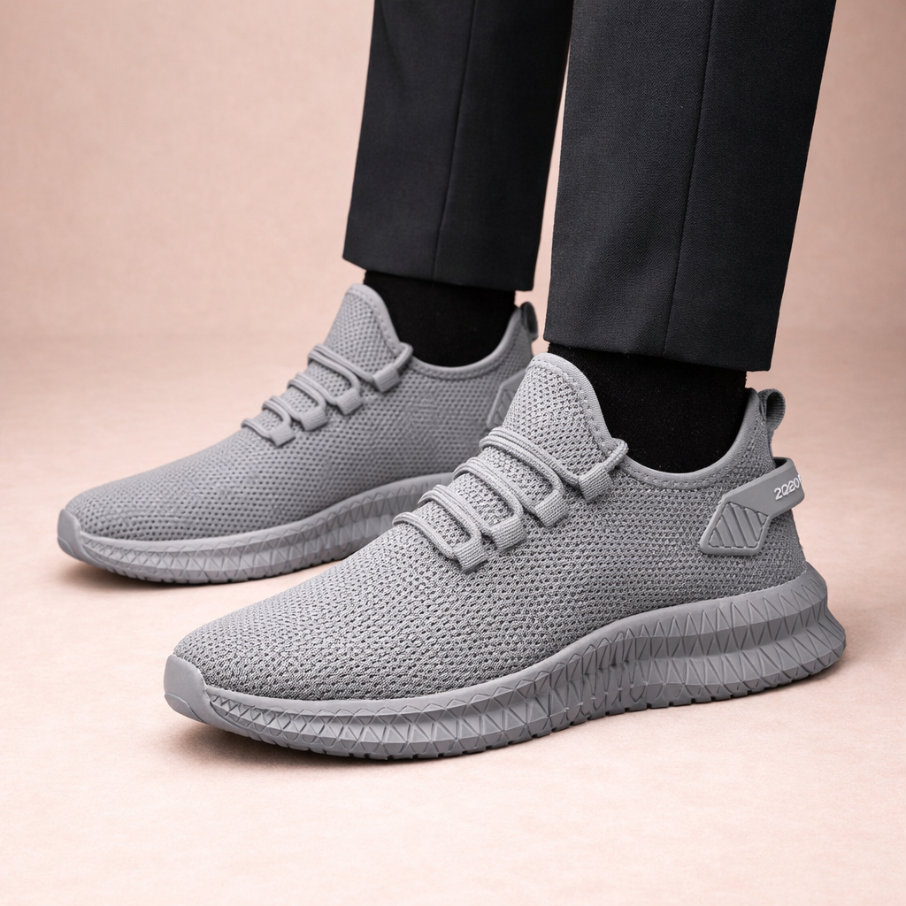Męskie sneakersy ortopedyczne z oddychającą dzianiną i lekką konstrukcją – praktyczne buty na co dzień, na spacery i czas wolny