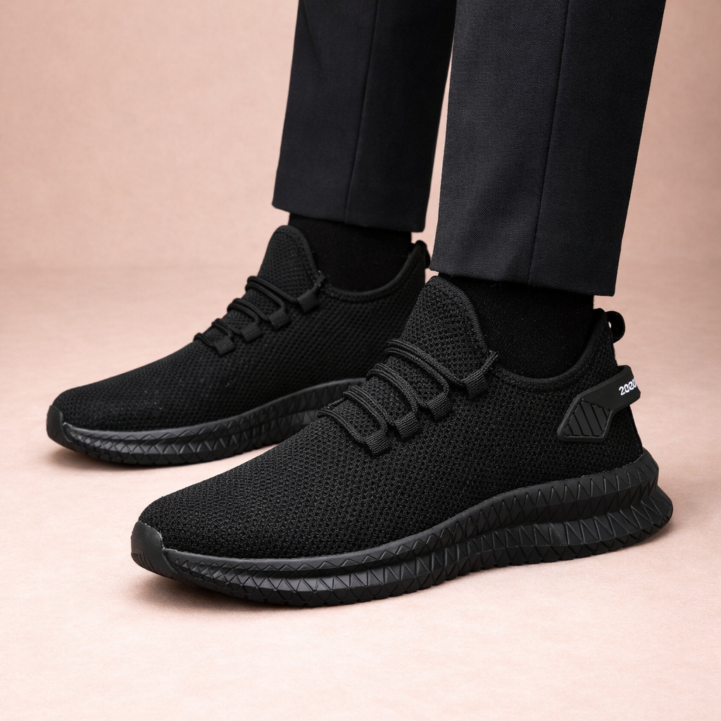 Męskie sneakersy ortopedyczne z oddychającą dzianiną i lekką konstrukcją – praktyczne buty na co dzień, na spacery i czas wolny