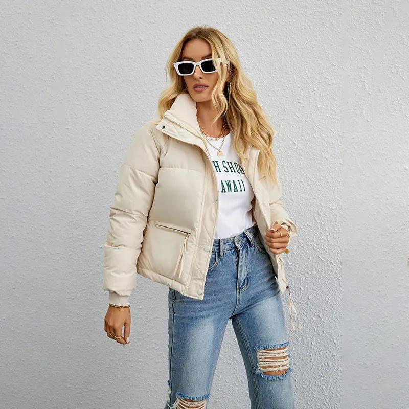 Women's Short Puffer Jacket with High Collar – Warm and Padded Winter Outerwear for Cold Days, Everyday Wear, Leisure and Outdoor Use