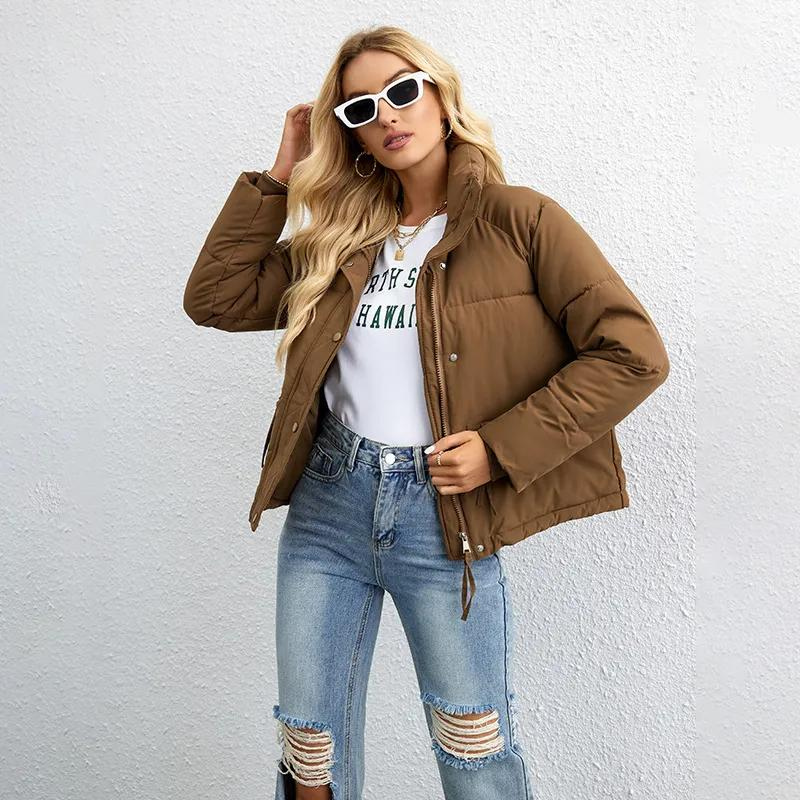 Women's Short Puffer Jacket with High Collar – Warm and Padded Winter Outerwear for Cold Days, Everyday Wear, Leisure and Outdoor Use