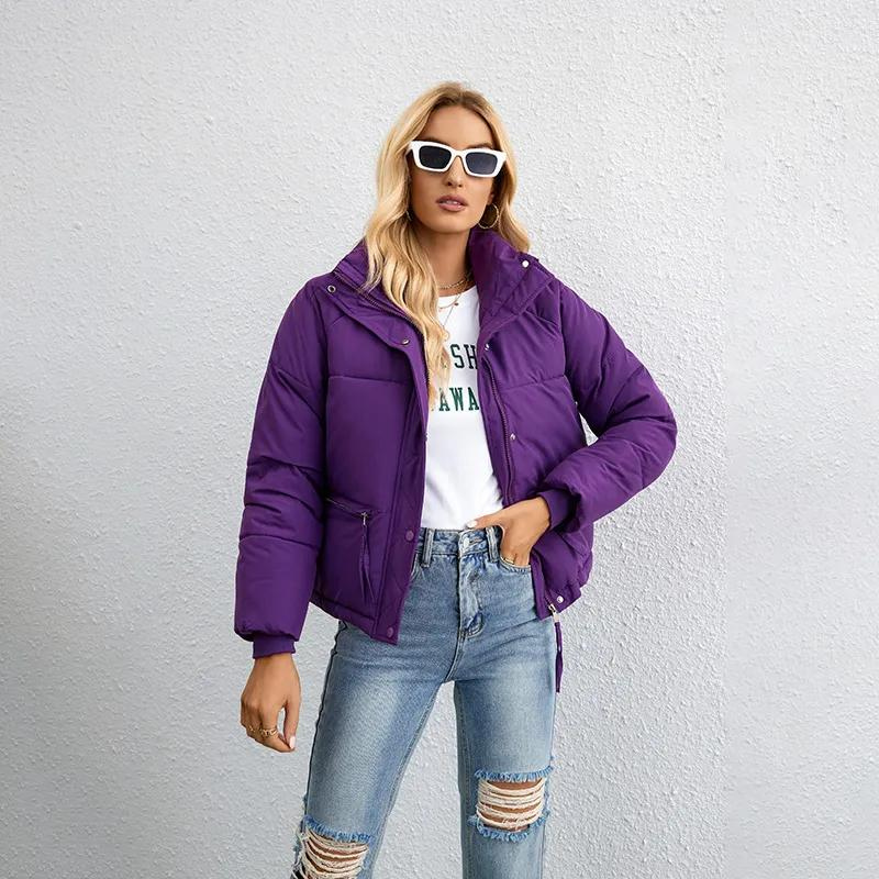Women's Short Puffer Jacket with High Collar – Warm and Padded Winter Outerwear for Cold Days, Everyday Wear, Leisure and Outdoor Use