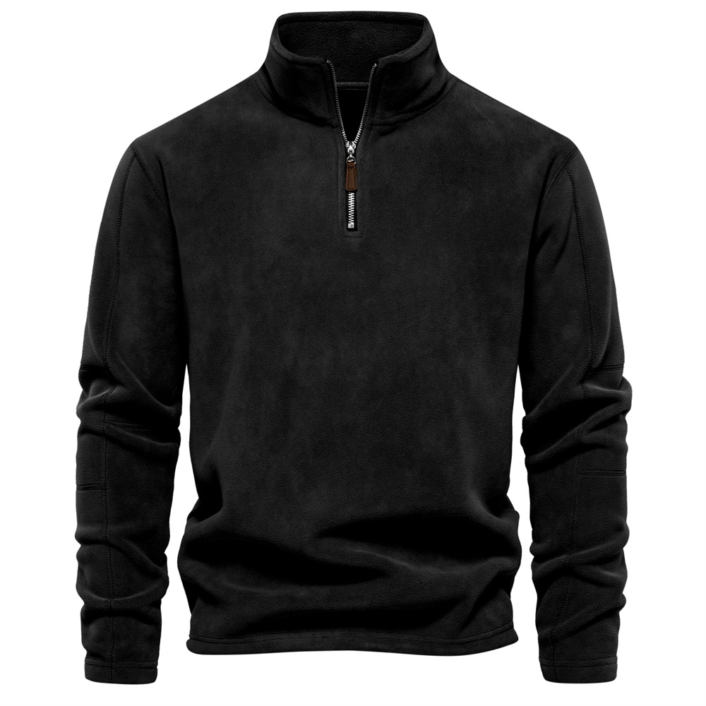Herre Sweatshirt Med Kvart Lynlås – Varmt Lag Med Ståkrave Til Vinterens Fritid