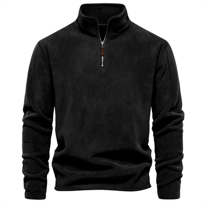 Herre Sweatshirt Med Kvart Lynlås – Varmt Lag Med Ståkrave Til Vinterens Fritid