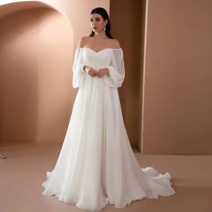 Women's Off-Shoulder Maxi Dress – Elegant Long Dress for Weddings, Parties, Evening Wear, and Formal Occasions