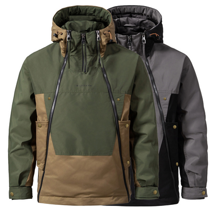 Men's Waterproof Down Jacket with Hood - Windproof Hardshell Jacket for Winter, Outdoor Use and Cold Days