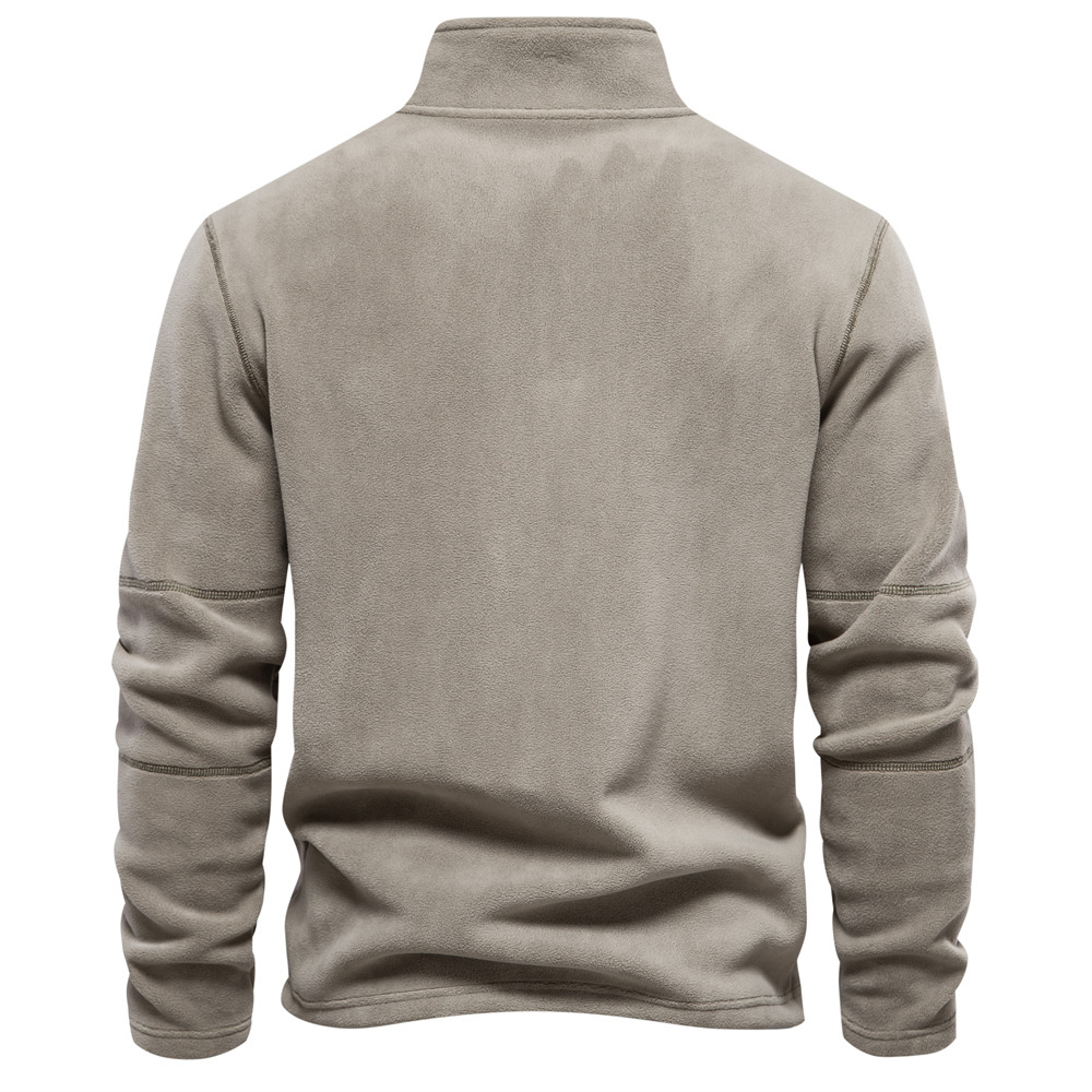 Herre Sweatshirt Med Kvart Lynlås – Varmt Lag Med Ståkrave Til Vinterens Fritid