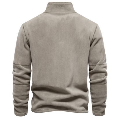 Herre Sweatshirt Med Kvart Lynlås – Varmt Lag Med Ståkrave Til Vinterens Fritid