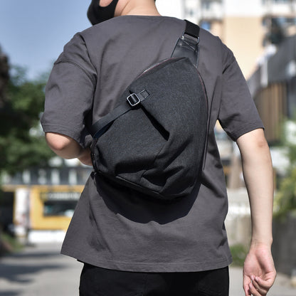 Men’s Canvas Sling Backpack with Minimalist Design – Practical Crossbody Bag for Travel, Commuting, Leisure, and Everyday Use