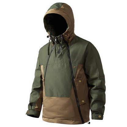 Men's Waterproof Down Jacket with Hood - Windproof Hardshell Jacket for Winter, Outdoor Use and Cold Days