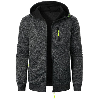 Sudadera con capucha estampada para hombre y cierre de cremallera – Sudadera informal para uso diario, tiempo libre, viajes y estilo smart casual