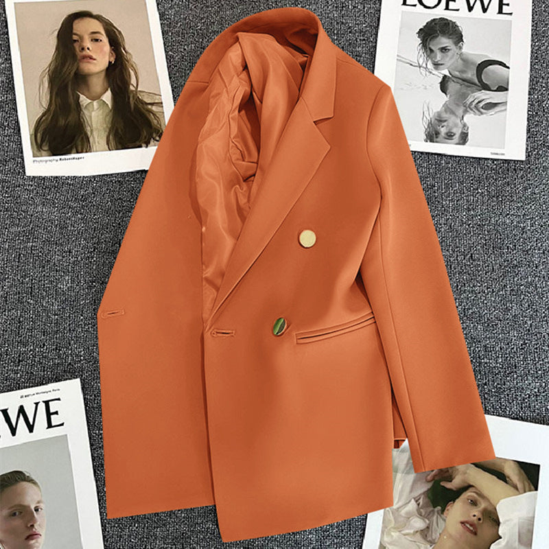 Dame Oversized Blazer Med Dobbeltradet Knaplukning – Elegant Skræddersyet Jakke Til Kontor, Business, Hverdagsbrug Og Smart Casual Stil