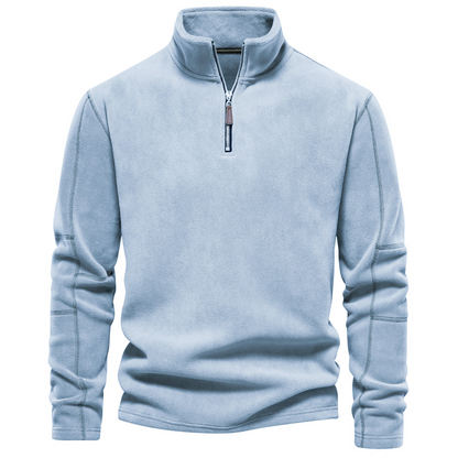 Herre Sweatshirt Med Kvart Lynlås – Varmt Lag Med Ståkrave Til Vinterens Fritid