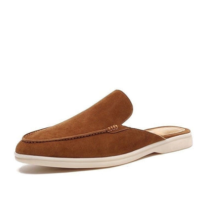 Herre Backless Loafer Mules – Slip-On Sommersko i Ruskindslook til Smart Casual Brug