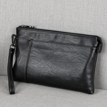 Men's Leather Clutch with Wrist Strap – Elegant Bag for Everyday Use, Work, Travel, and Smart-Casual Style