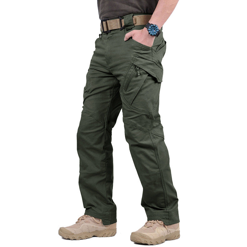 Pantalones cargo tácticos de hombre con diseño reforzado y varios bolsillos – Pantalones prácticos para senderismo, acampada y trekking