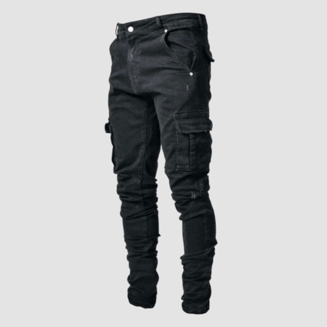 Herre Slim Fit Cargo Jeans Med Tapered Pasform – Moderne Jeans Til Streetwear, Fritid, Hverdagsbrug Og Smart Casual Stil