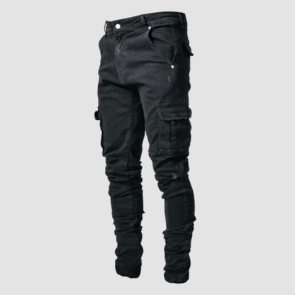 Herre Slim Fit Cargo Jeans Med Tapered Pasform – Moderne Jeans Til Streetwear, Fritid, Hverdagsbrug Og Smart Casual Stil