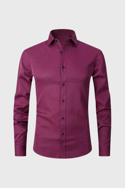Herre Struktureret Skjorte Med Elegant Knaplukning – Klassisk Skjorte Til Kontor, Business, Hverdagsbrug Og Smart Casual Stil