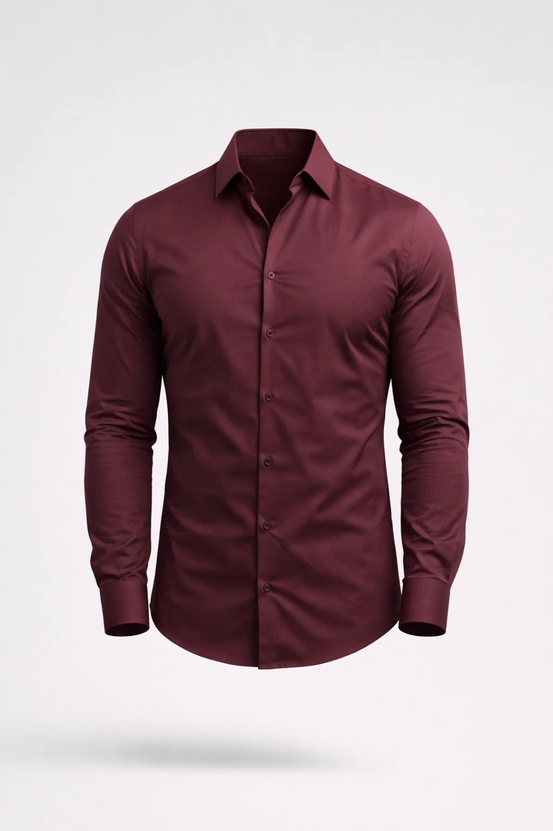 Cămașă bărbătească cambrată cu mâneci lungi – cămașă elegantă cu design neted pentru birou, afaceri, petreceri și ocazii formale