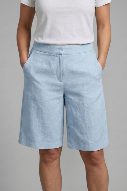 Dame Skræddersyede Bermudashorts – Højtaljet Knælang Stil Til Sommerbrug I Byen