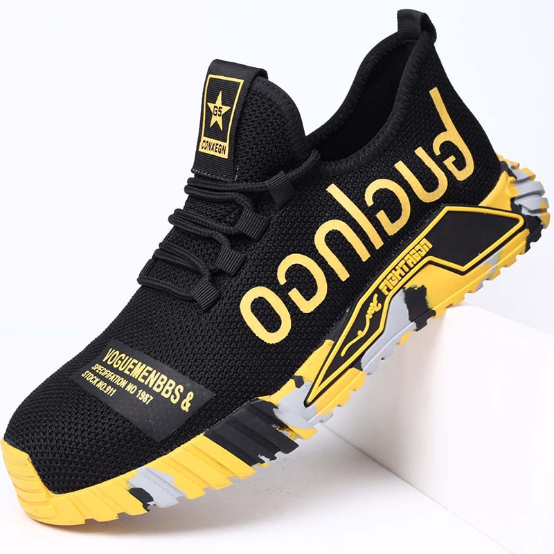Men's Patterned Safety Shoes – Lightweight, Protective Work Shoes for the Workplace, Workshop and Outdoor Use