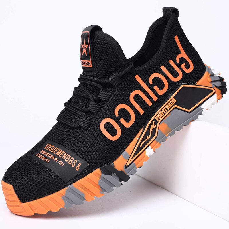 Men's Patterned Safety Shoes – Lightweight, Protective Work Shoes for the Workplace, Workshop and Outdoor Use