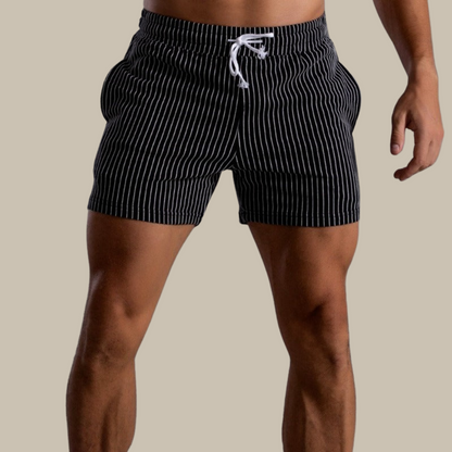 Men’s Striped Summer Shorts with Elastic Waist and Drawstring – Lightweight, Comfortable Shorts for Beach Vacations, Travel, and Casual Everyday Wear